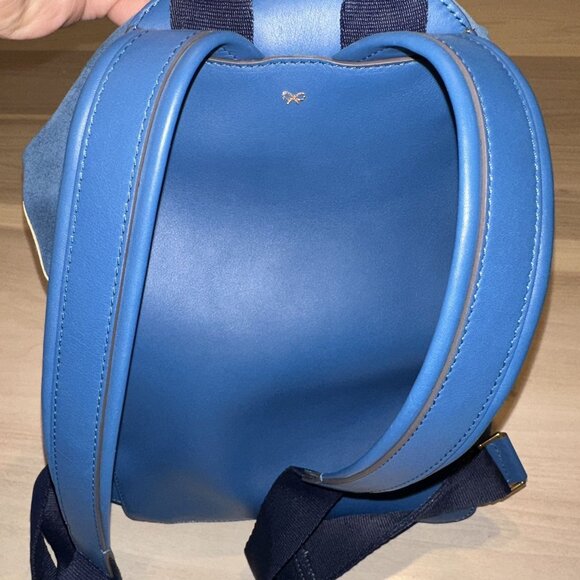 Anya Hindmarch Silver Cloud Blue Suede Mini Backpack - Picture 16 of 16